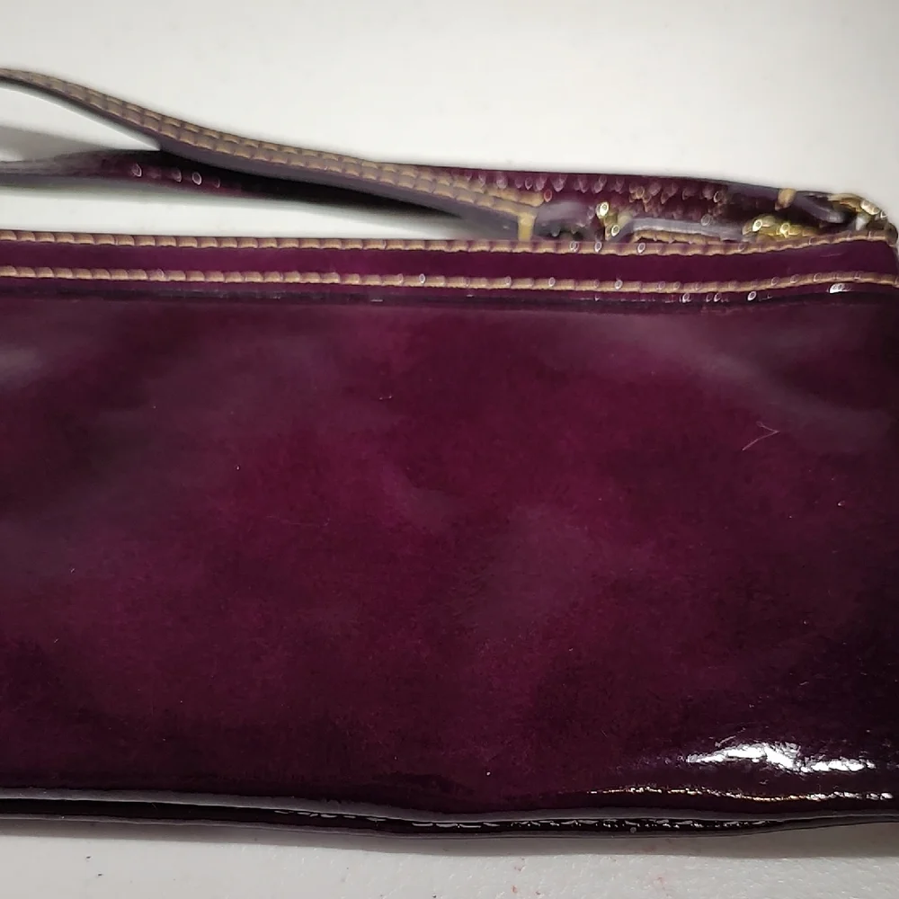 Dooney & Bourke Deep Purple Patent Leather Wristlet Mini Purse - Picture 5 of 16
